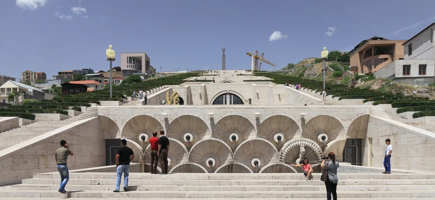 Travertine terraces and stairs of the Cascade Complex in Yerevan