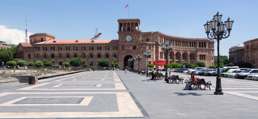 Government House of Armenia on Republic Square in Yerevan
