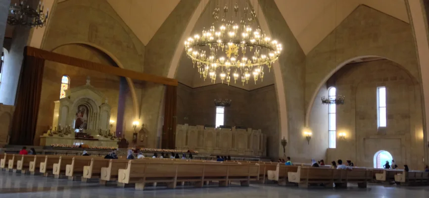 High-arched interior of Saint Gregory the Illuminator Cathedral